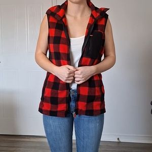 Red and Black Fleece Vest